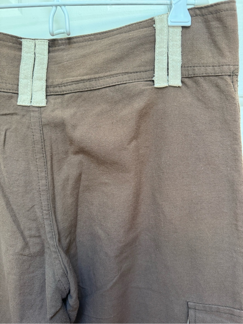 Kathmandu Imports Embroidered Sun Pocket Brown Cargo Cropped Pants Womens Medium - Picture 12 of 16